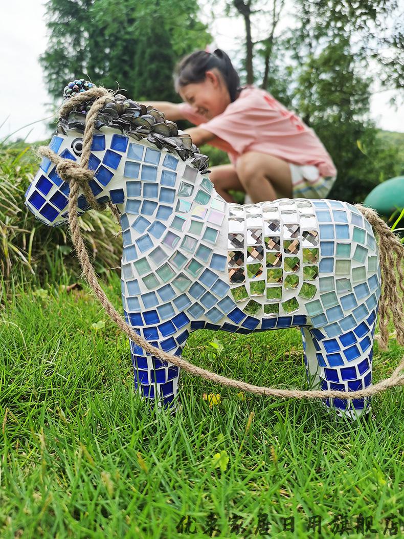 优束手工马赛克diy材料包鱼马猫亲子创作创意摆件粘贴儿童玩具混色