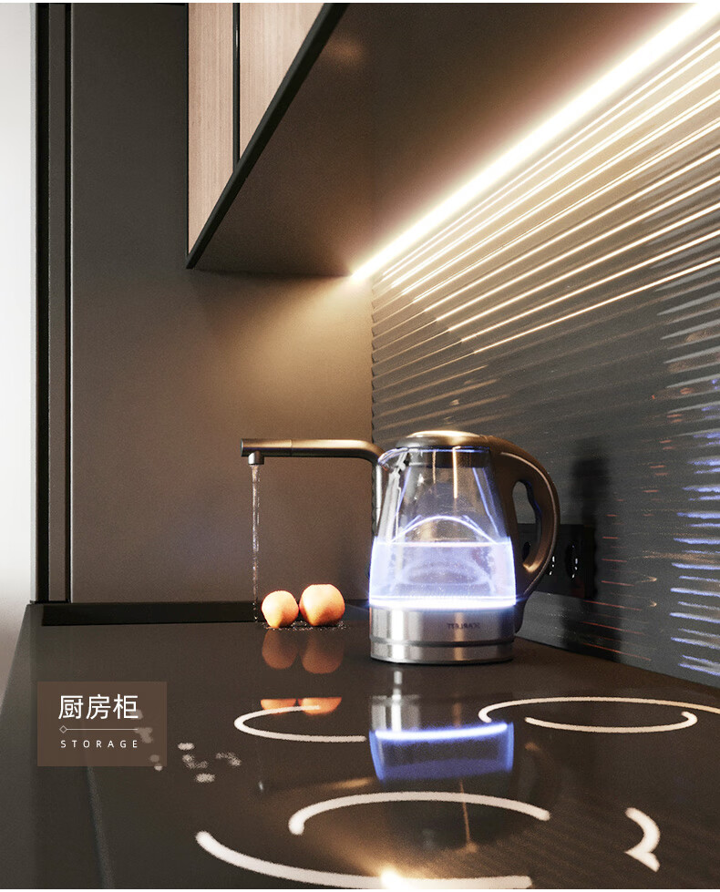 明装灯带超薄2mm免开槽橱柜灯明装led柜底层板感应灯条酒柜衣柜灯带