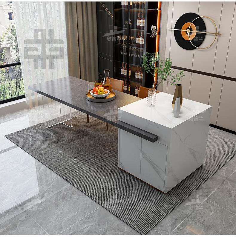 捷陆龙 厨房中岛台 中岛台餐桌一体悬空家用吧台岛台柜成品厨房台面