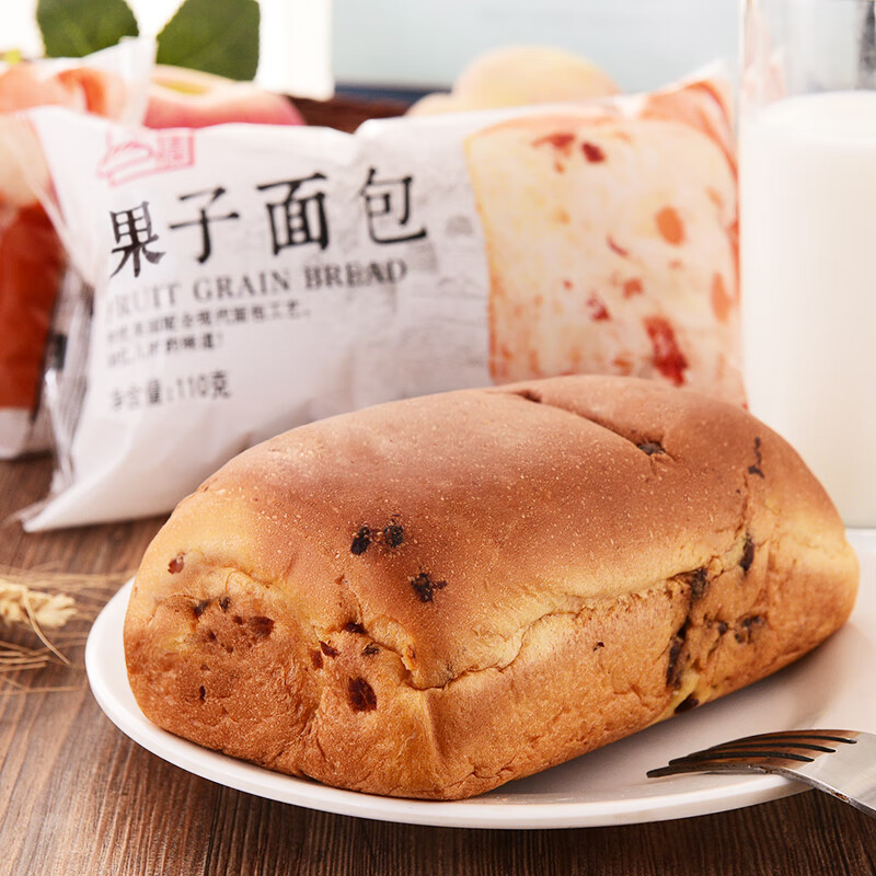 网红游世佳族果子面包110g蔓越莓干营养早餐老面包零食糕点 果子面包