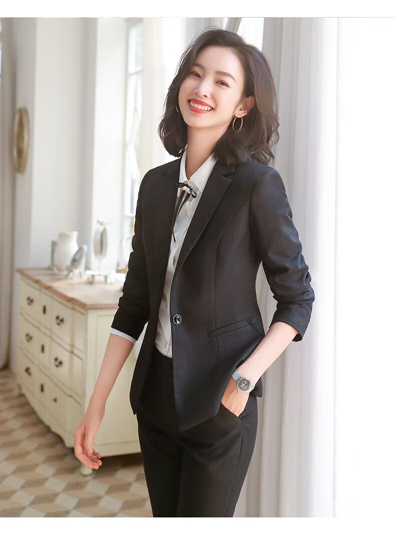 呓喆 穿搭 小香风空姐制服高端职业套装西装工作服气质套裙女神范名媛