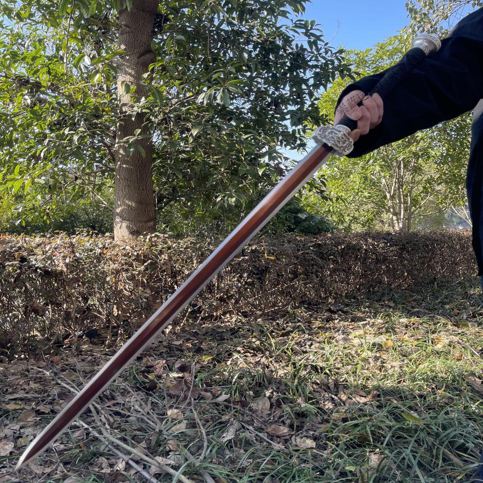 剑表演剑汉唐八面长宝一体具防身冷未开刃 浅棕色 【幽冥战剑】新品