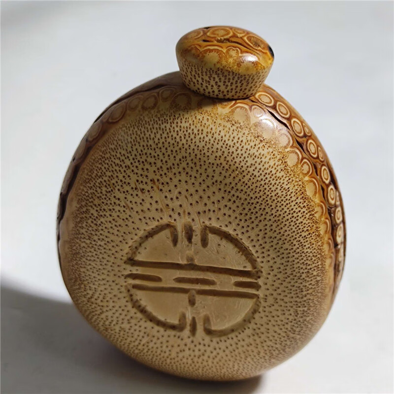 奥展老料龟甲罗汉天然异形玉竹根环文玩收藏手把件精细手工雕刻抛光