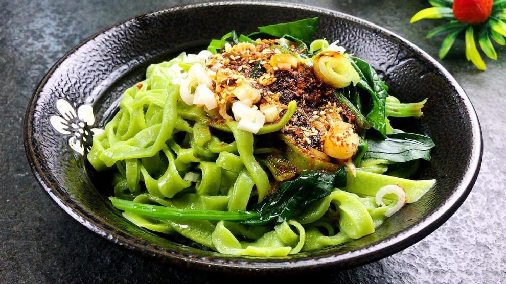 菠菜面宽面陕西菠菜蔬菜面商用营养果蔬面刀削面韭菜叶面3斤装 菠菜面