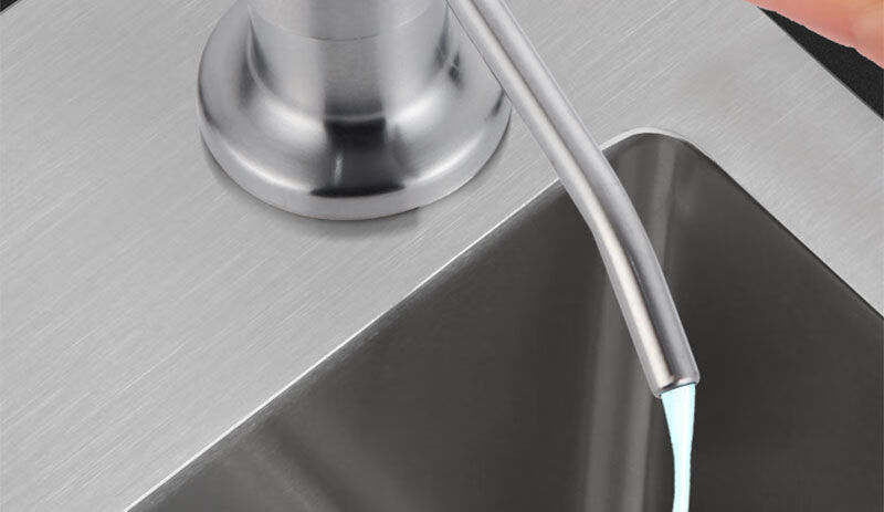 厨房水槽用皂液器304不锈钢加长管皂液按压瓶洗洁精泵头延长管304钢泵