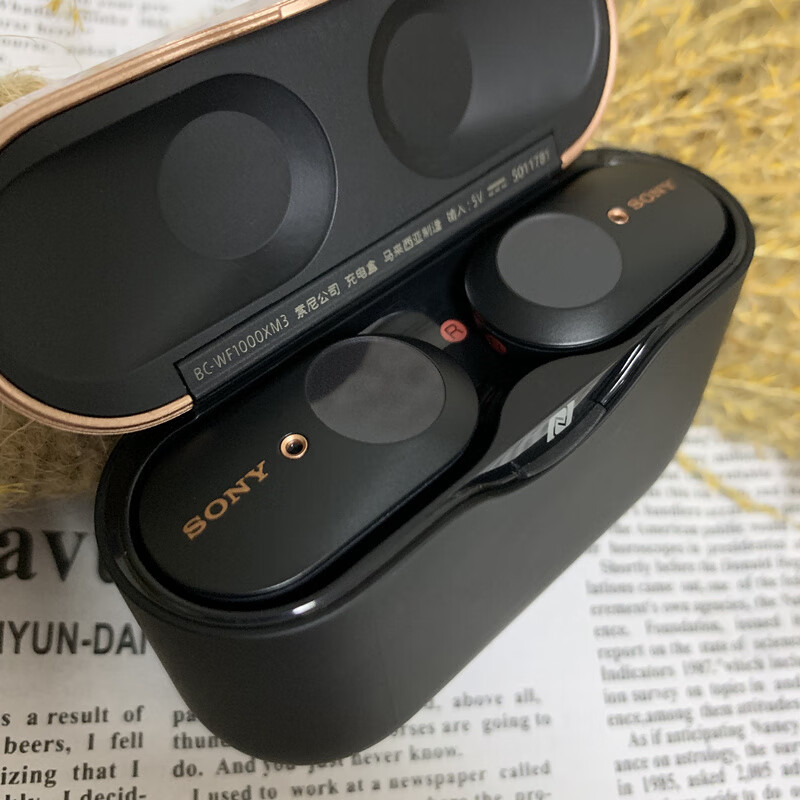 sony索尼wf1000xm3单耳配对充电盒真无线蓝牙耳机降噪豆金色单独充电