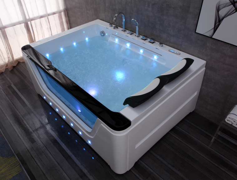 定做大瀑布冲浪按摩浴缸亚克力恒温加热情趣酒店别墅单人双人17浴盆