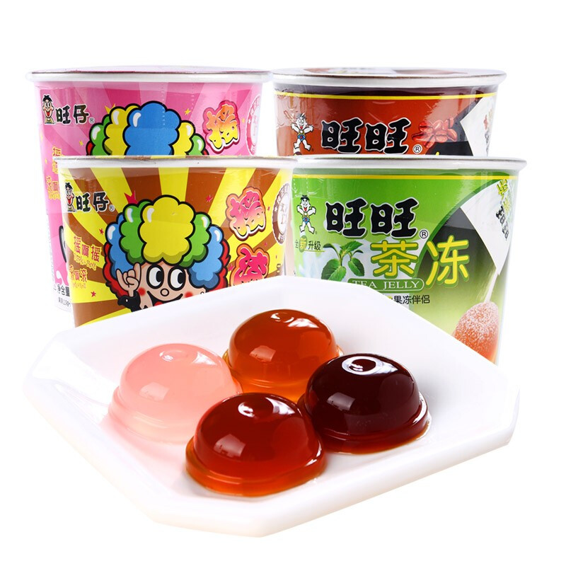 三八妇女节礼物旺仔摇滚冻果冻布丁摇摇冻粘粉儿童儿时休闲零食多口味