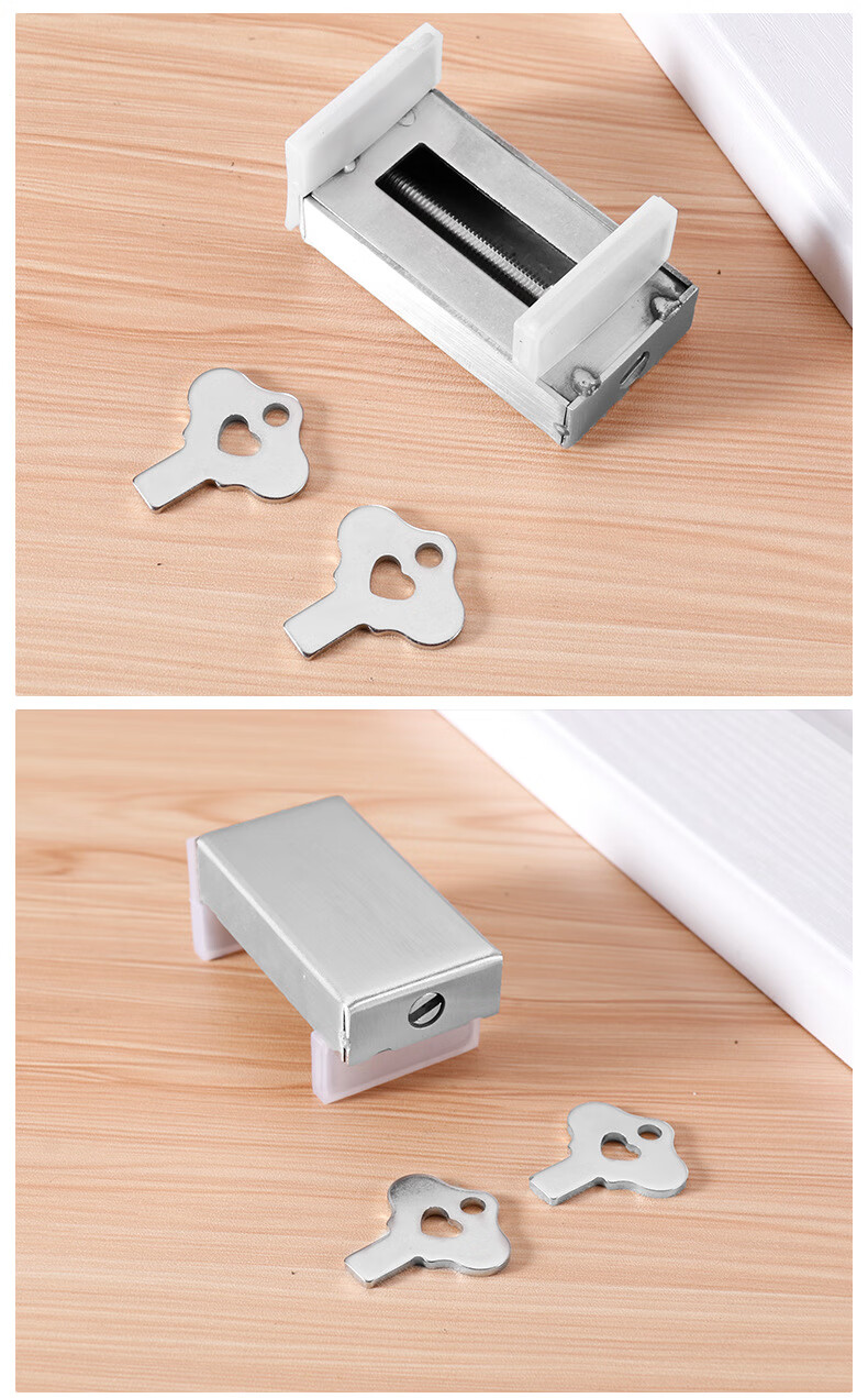 不锈钢窗锁 儿童防护窗户锁 免打孔门窗锁推拉门锁儿童防护安全锁神器