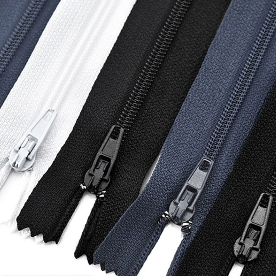 3号尼龙西裤拉链裤子门禁拉链衣服内层拉链拉锁带锁不下滑白色12cm5条