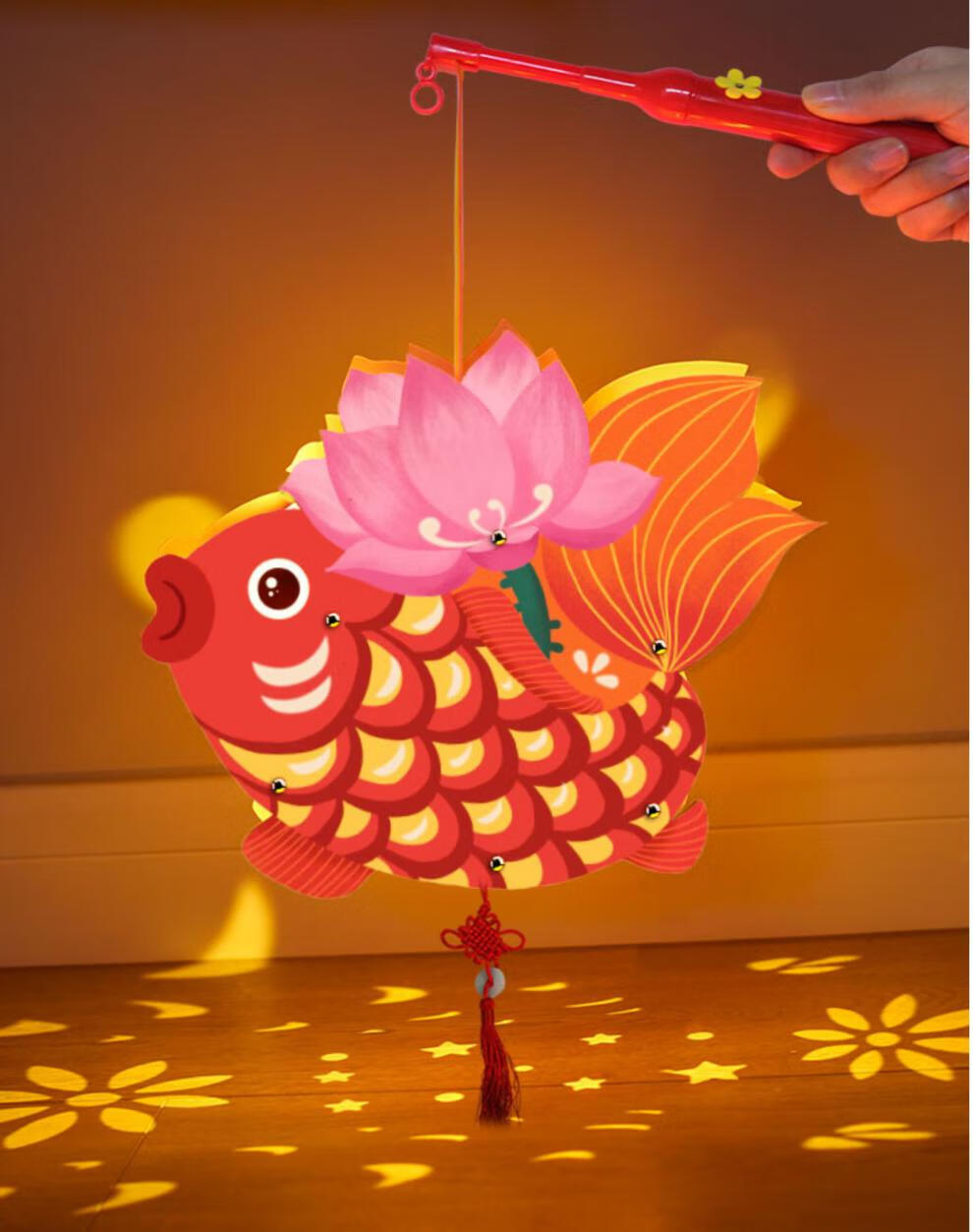 中秋节灯笼diy手工制作材料幼儿园儿童新年春节装饰发光老虎花灯 卡纸