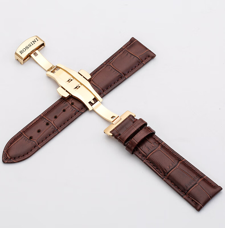 适用罗西尼表带真皮rossini启迪chic映像系列手表带男女士配件针扣