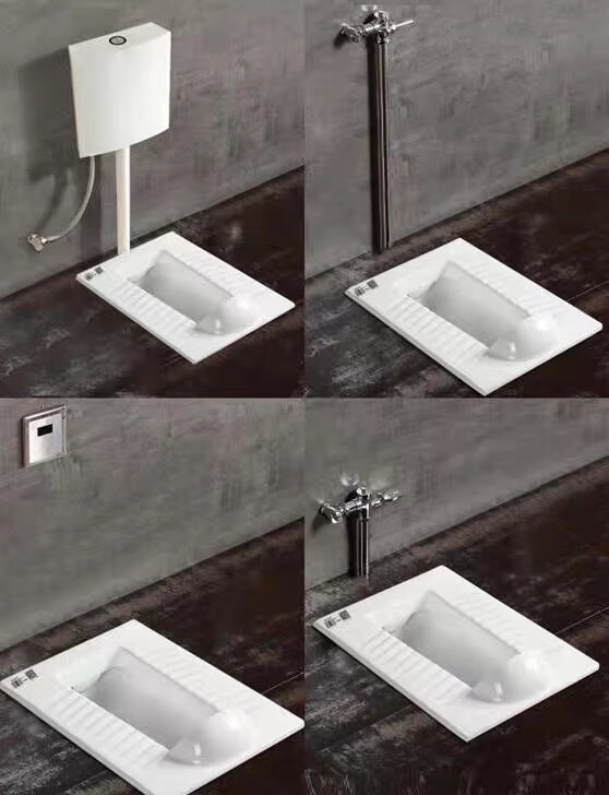 惠哒蹲便器蹲便器水箱套装公共厕所陶瓷防臭蹲厕家用带挡板节水蹲坑