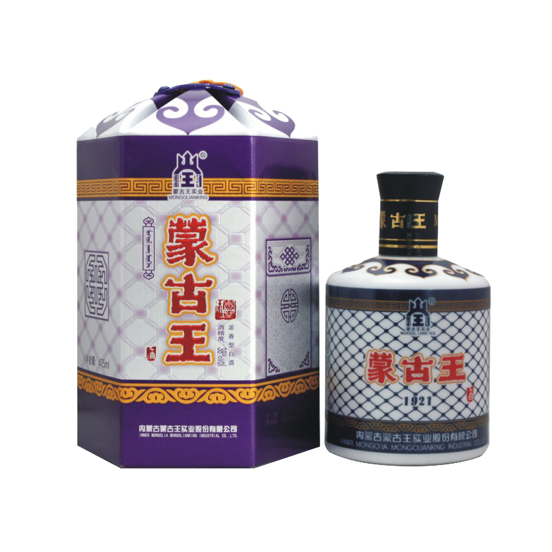 内蒙古草原蓝色故乡银蓝包通辽特产蒙古王38/52度浓香型白酒475ml
