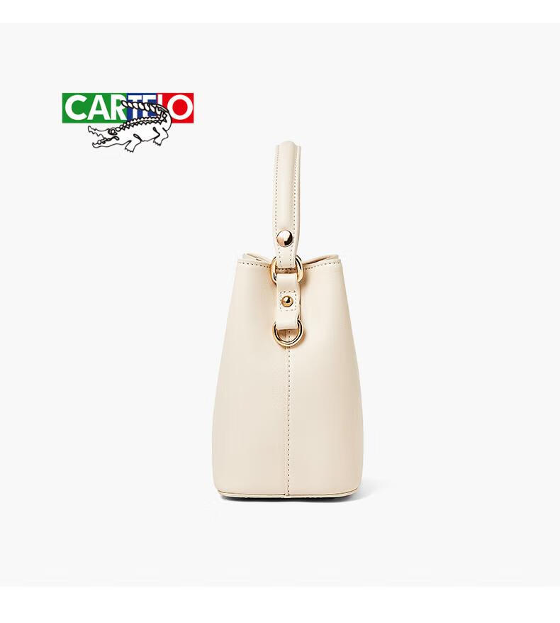 卡帝乐鳄鱼cartelo水桶包女2022包包2022新款时尚百搭小众单肩手提包