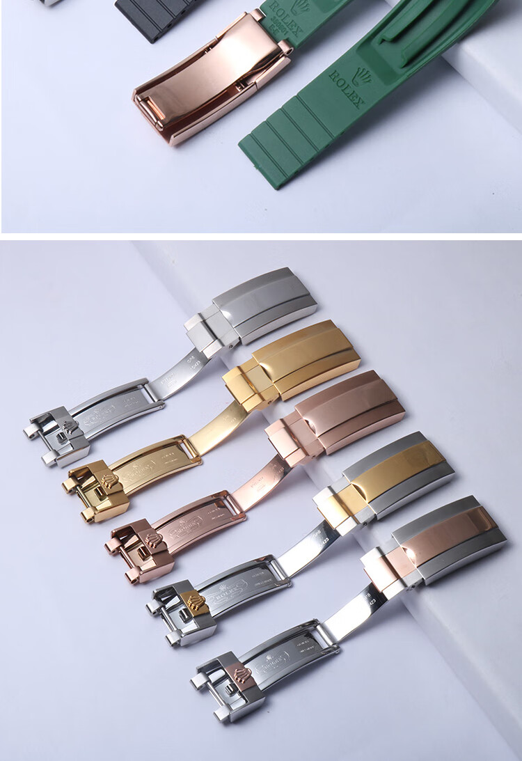 rolex劳力士橡胶手表带男 迪通拿黑蓝绿水鬼游艇名仕日志硅胶智宙