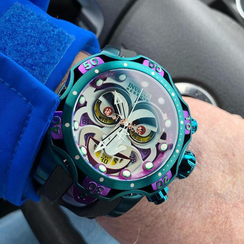 因维克塔小丑联名手表小丑dcjoker漫威联名毒液大表盘防水石英手表男