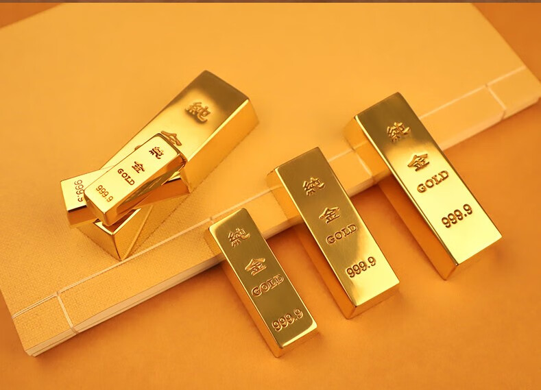 黄铜仿真金条纯铜gold条假金砖样品超大道具镇尺镇纸纸镇摆件 2号黄铜