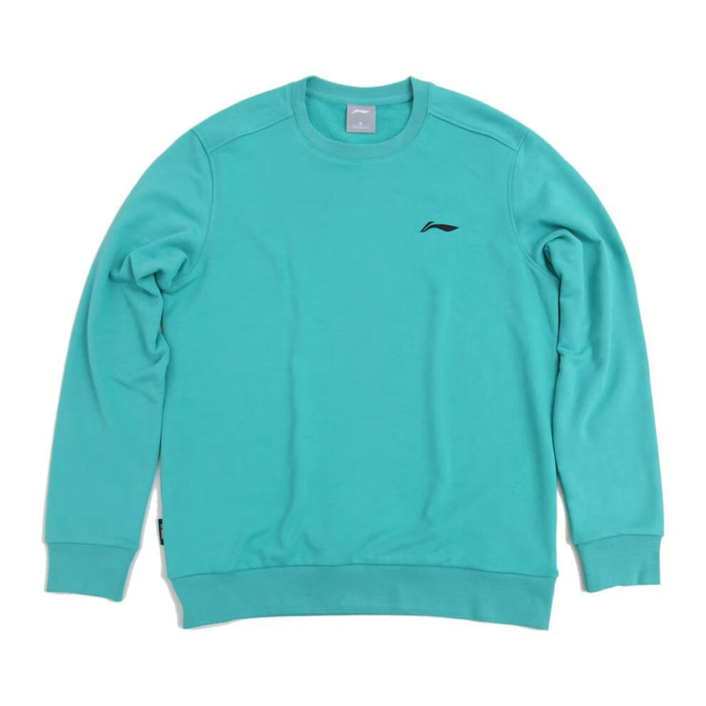 李宁羽毛球服长袖卫衣男士秋冬时尚针织舒适男子圆领套头无帽休闲上衣