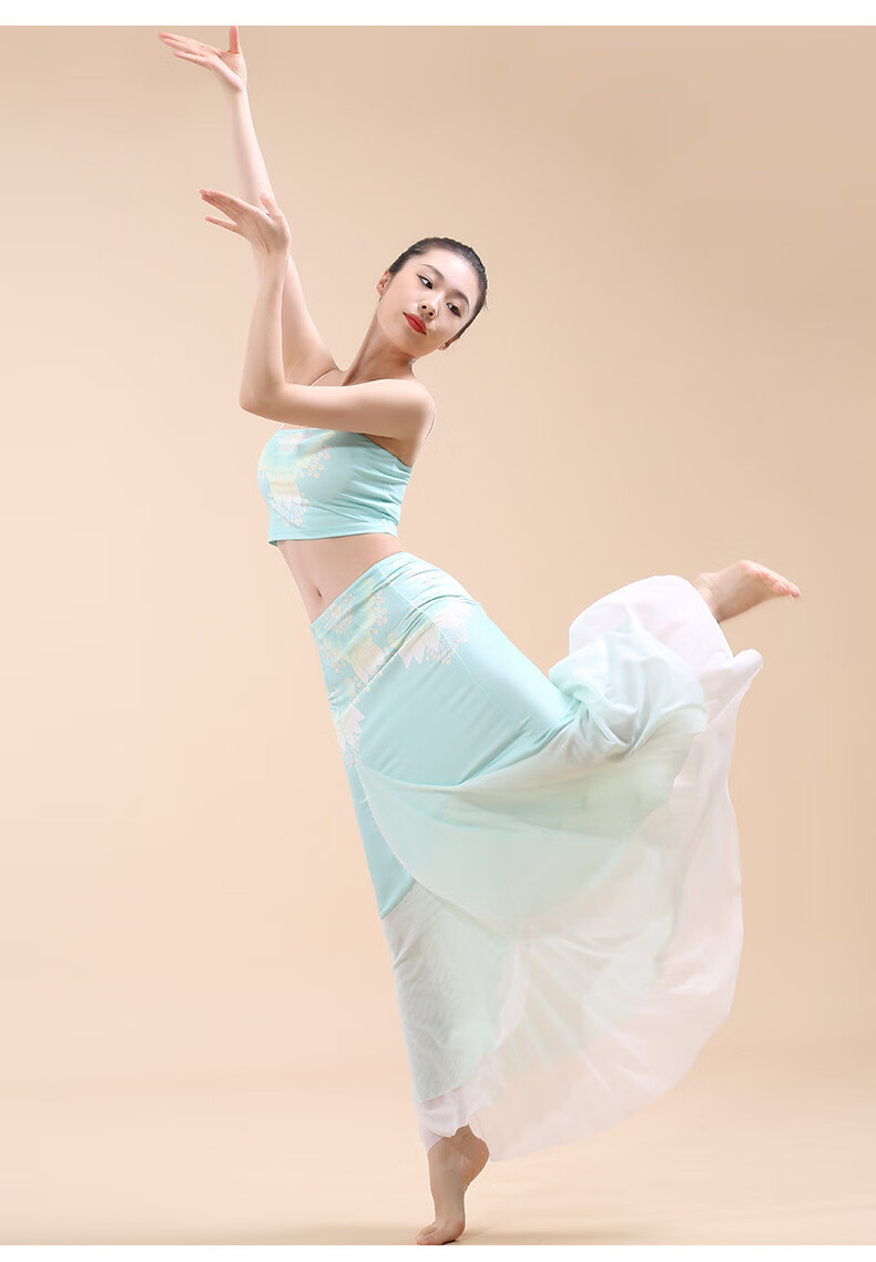 傣族服装女成人傣族舞蹈服装女艺考演出服孔雀舞中国舞练功服套装古典