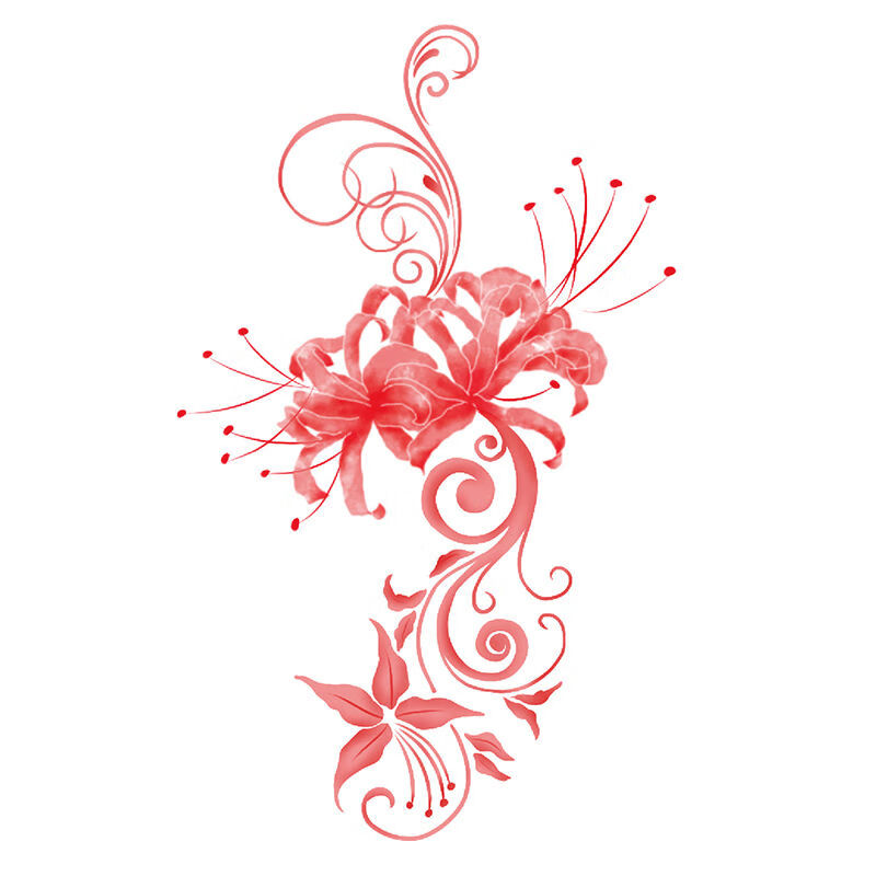 新品彼岸花纹身贴彼岸花纹身贴古风性感地狱少女耐久花臂锁骨遮疤大图