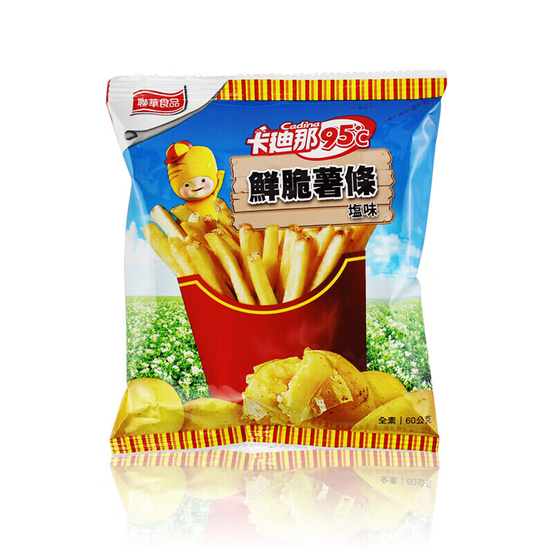 卡迪那鲜脆薯条卡迪那鲜脆薯条盐味通心脆休闲怀旧零食小吃礼盒装600g