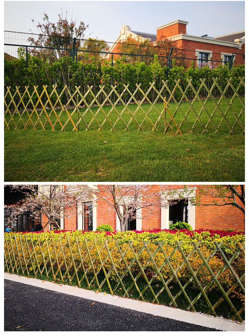 竹篱笆 户外竹片篱笆花园装饰庭院菜园竹拉网室外围栏竹竿护栏伸缩竹