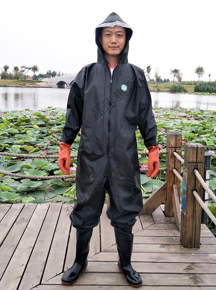 下水裤全身防水衣服雨裤下水裤全身加厚抓捕鱼男防水衣服雨衣雨裤连体