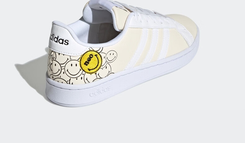 adidas阿迪达斯neo女鞋板鞋新款grand court smiley笑脸联名休闲鞋gy