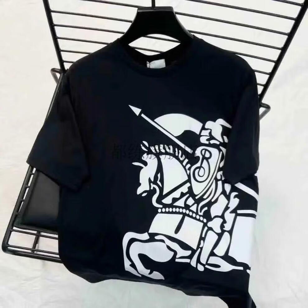 都练国潮男装联名快手新款短袖战马社会网红同款男潮牌印花修身圆领