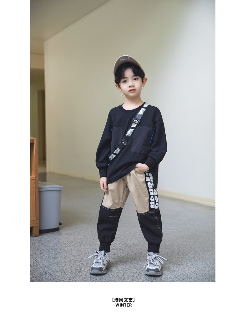 【潮娃迪尼萌宝品牌冬季小男孩打底内搭的胖童装男童加肥加大t恤加绒