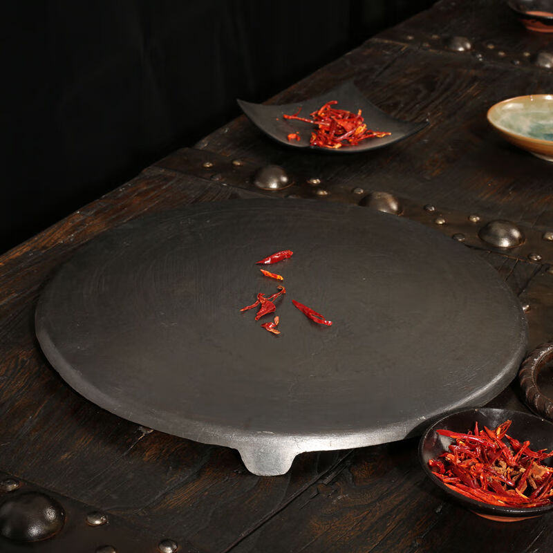 运锋 煎锅煎饼锅 家用铸铁煎饼鏊子摆摊杂粮饼煎锅商用两面煎炸鱼锅