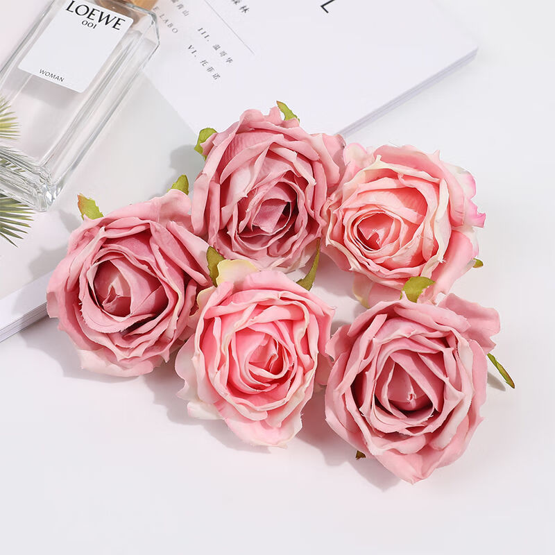精选现发网红法式风仿真花玫瑰花头批发假花diy闺蜜拍照卧室摆设花头