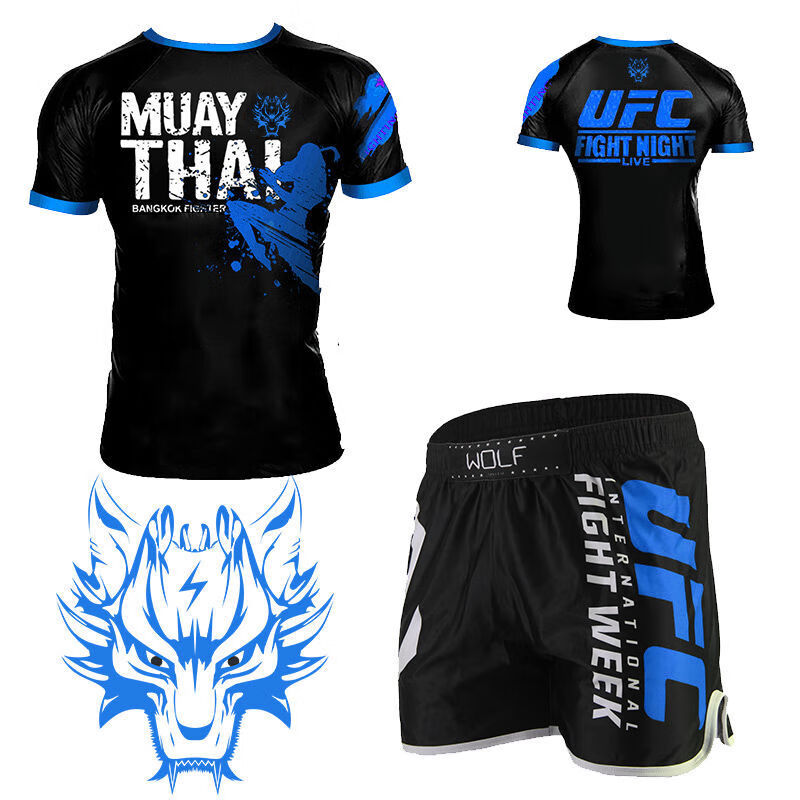 康阁 格斗服散打服男秋冬秋季短袖定制拳馆训练服自由搏击团队服儿童