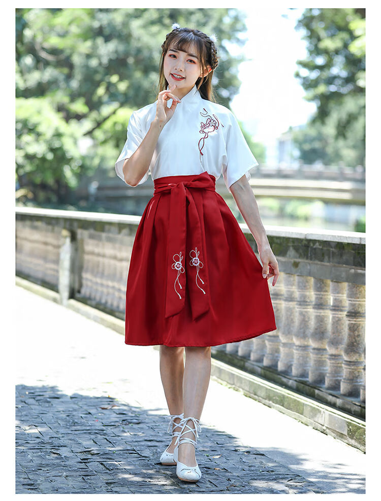 汉元素襦裙日常汉服民国学生班服古风改良女装古装中国风夏秋套装