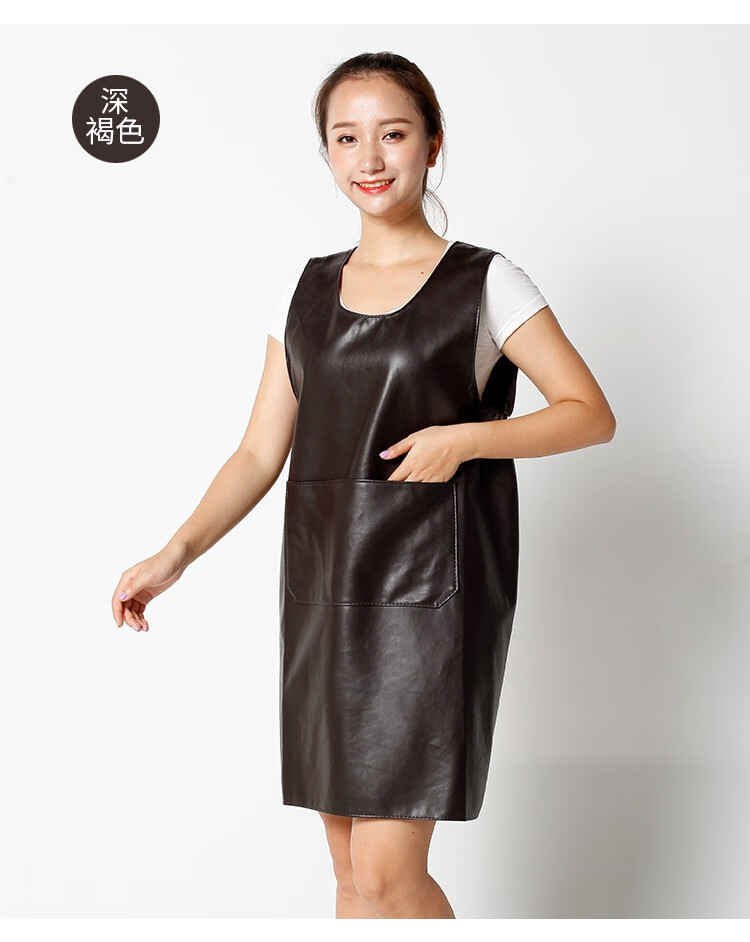 皮围裙防水防油软皮新款时尚皮围裙防水防油软皮耐磨加厚时尚新款男