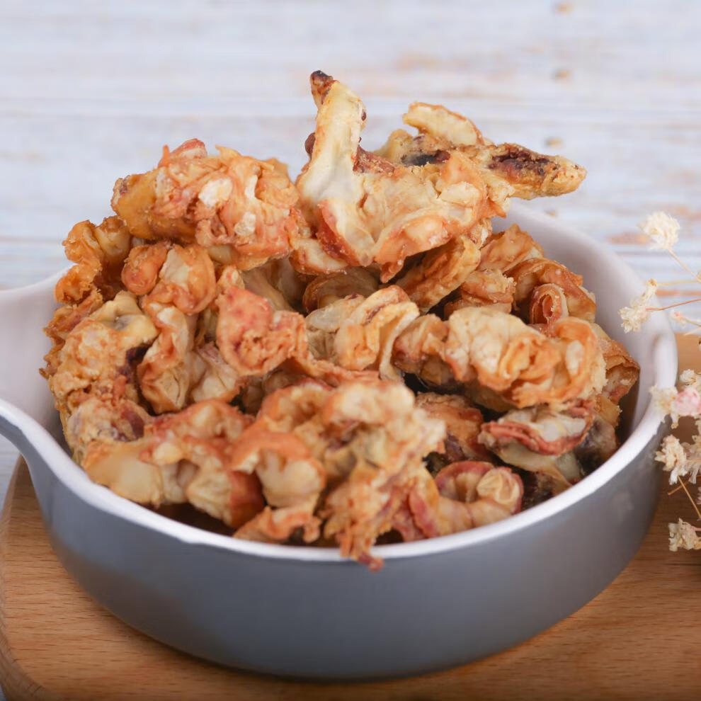 青岛特产散花猪肉油渣花油渣肉脂渣压缩猪油粕鹏程围心肉 蒜香味一斤