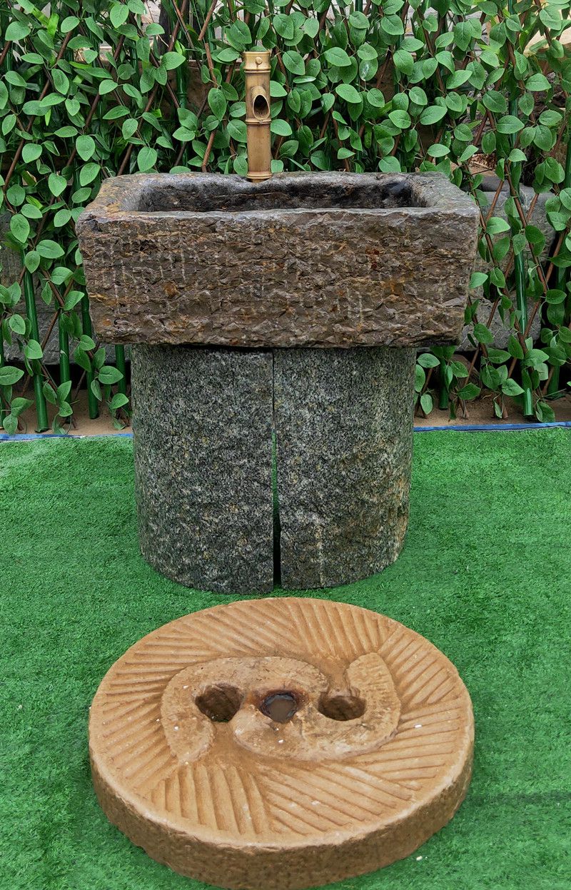 宾猎豹(benloebow) 户外水池石材户外石头洗手盆旧石槽洗手池庭院石材