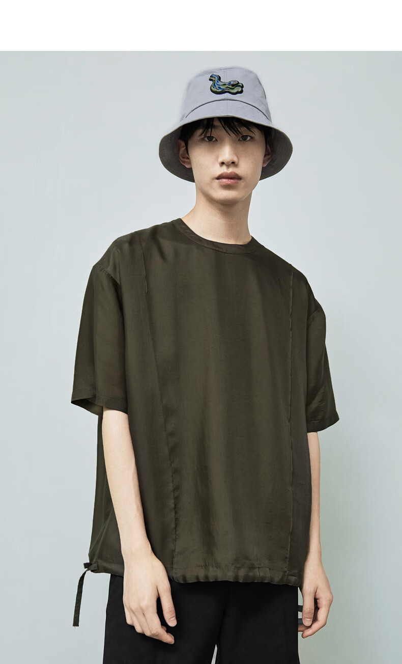 速写男装夏新款衬衫铜氨面料休闲短袖可调节短袖透气舒适092鸽子灰m