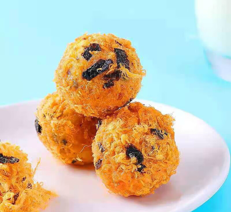 小薇肉松贝贝 10个*100g 蛋糕小微家作海苔味原味肉松球手工蛋糕 两种