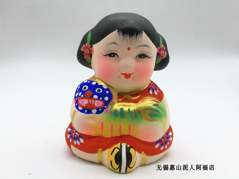 无锡泥人 无锡特产 惠山泥人 大阿福 泥塑 工艺品 吉祥如意阿福 中国