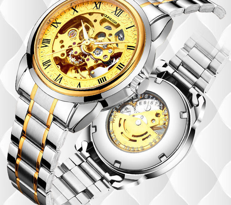 适用于全自动机械手表男防水夜光镂空陀飞轮潮流时尚简约男士机械表lk