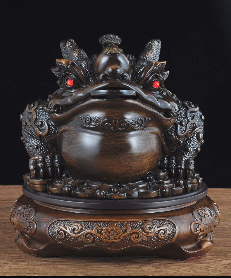 莲善堂招财金蟾摆件金蟾蜍风水工艺品家居客厅玄关电视柜装饰品乔迁