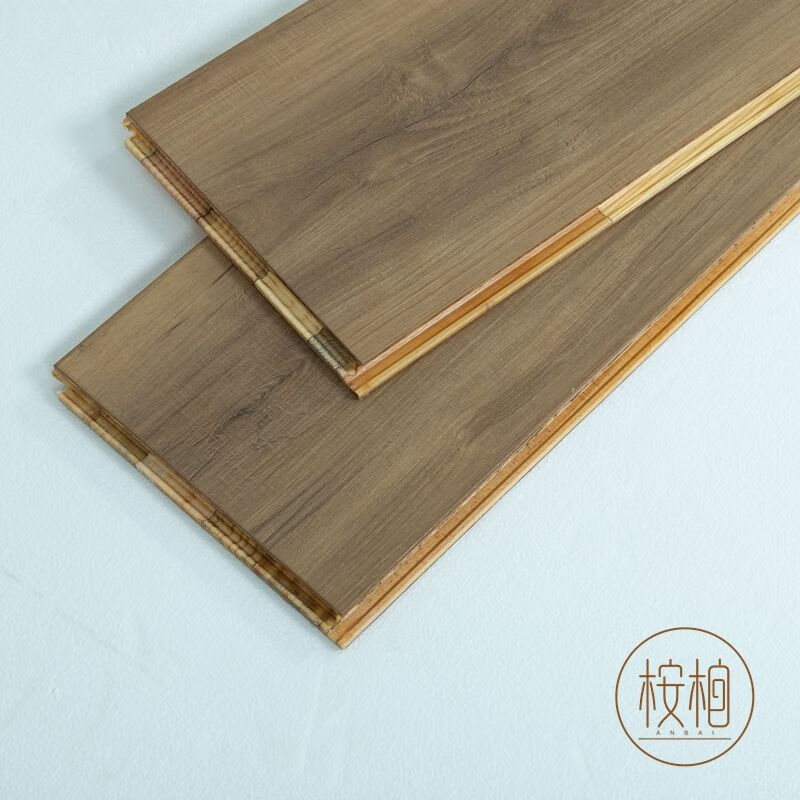 实木地板三层实木地板实木复合家用地板北欧简约原木浅灰色系地板耐磨