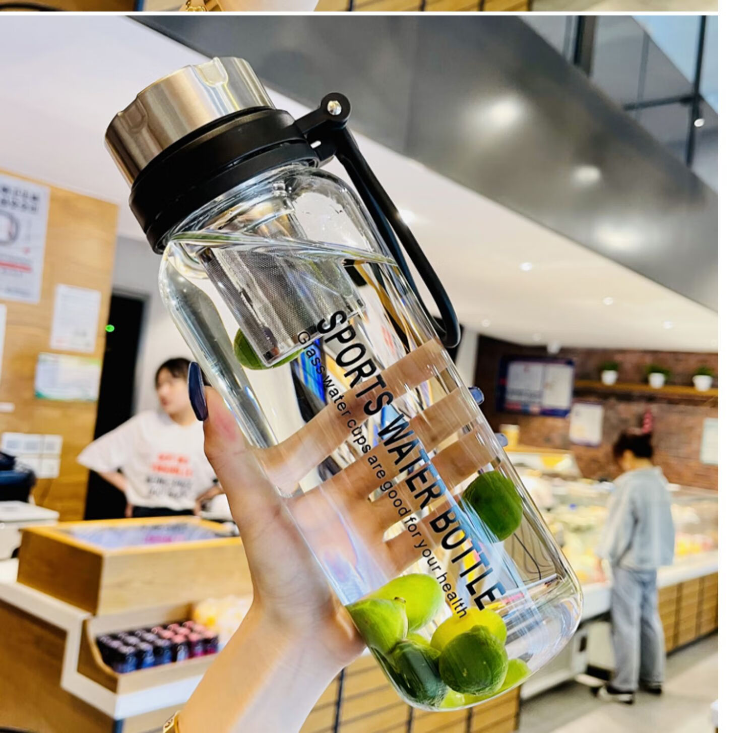 惢琪2000毫升的大容量水杯玻璃水杯超大容量2000ml男士高档茶水分离泡