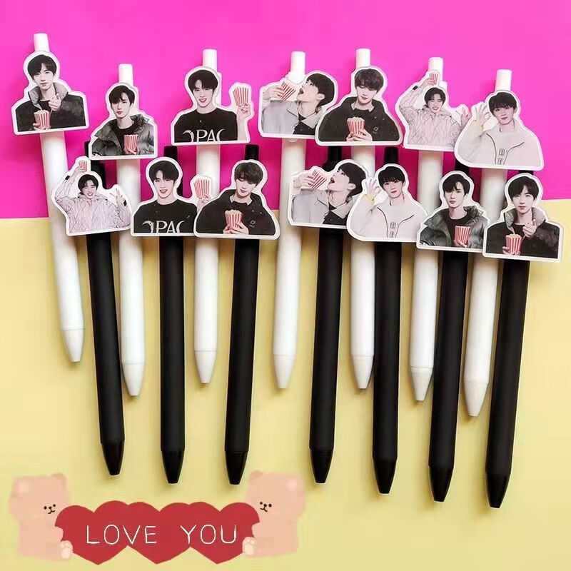 5黑色学生按动笔礼品笔 tnt爆米花【白杆】 马嘉祺【图片 价格 品牌