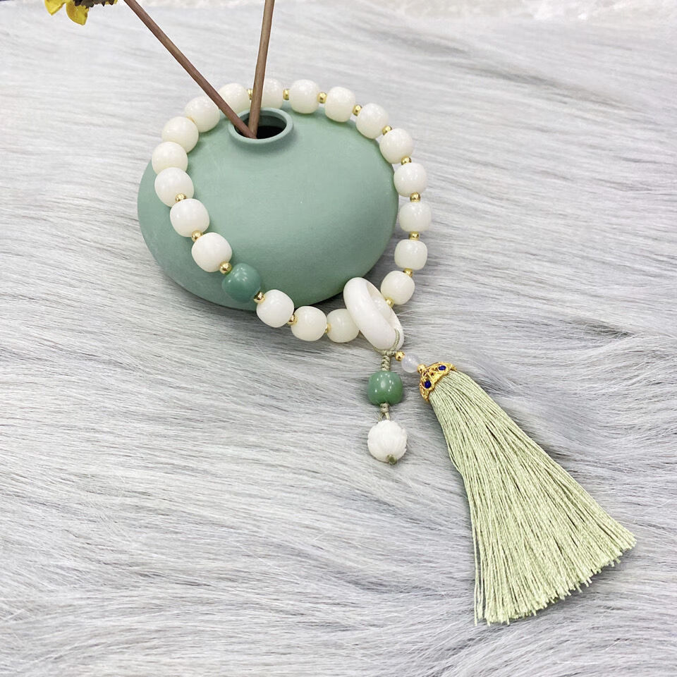 花间意原创古风白玉菩提根手持佛珠女文玩菩提子小红书同款手饰小红书