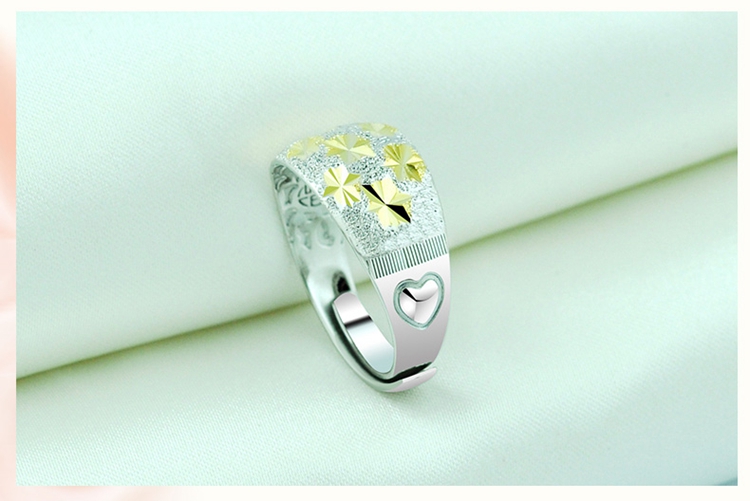 ck18k金彩金满天星戒指女款气质饰宽面指环送妈妈生日礼物七夕情人节