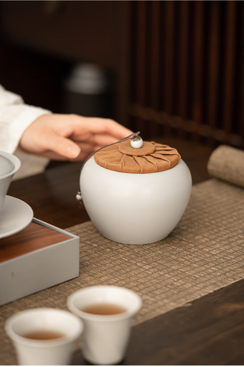 小米生态同款鑫伟鼎茶叶罐家用密封储茶罐黑陶防潮存茶储茶罐大号