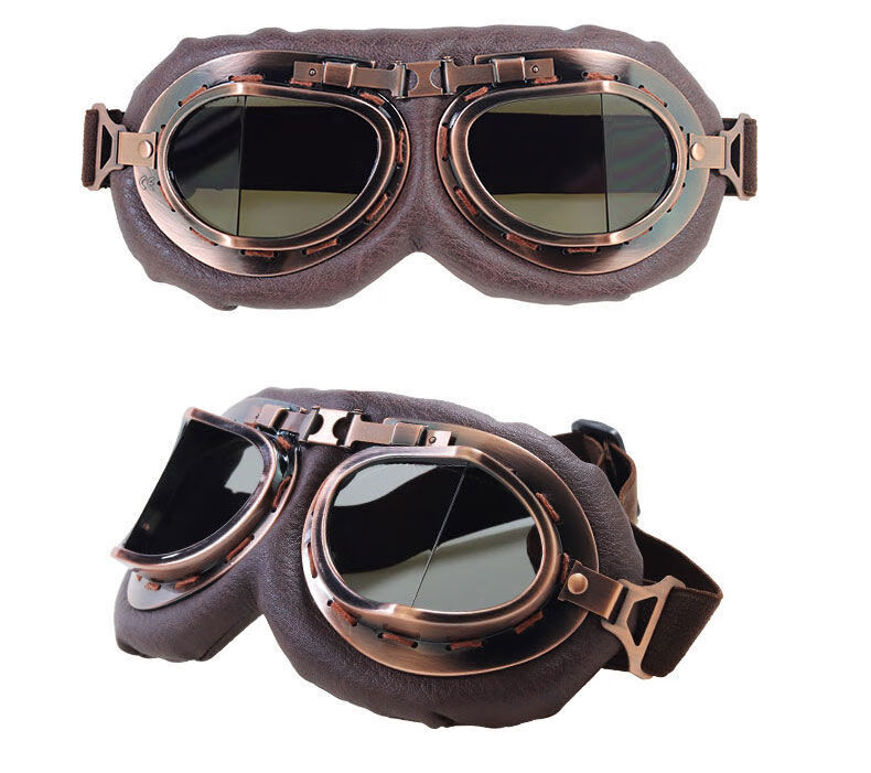 摩托车复古哈雷眼镜骑行电动车越野机车护目镜飞行防风沙骑士风镜透明